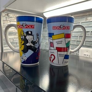 Vintage Monopoly 1999 Hasbro Mugs
